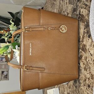 Michael Kors Charlotte Large Saffiano Leather Tote Bag
